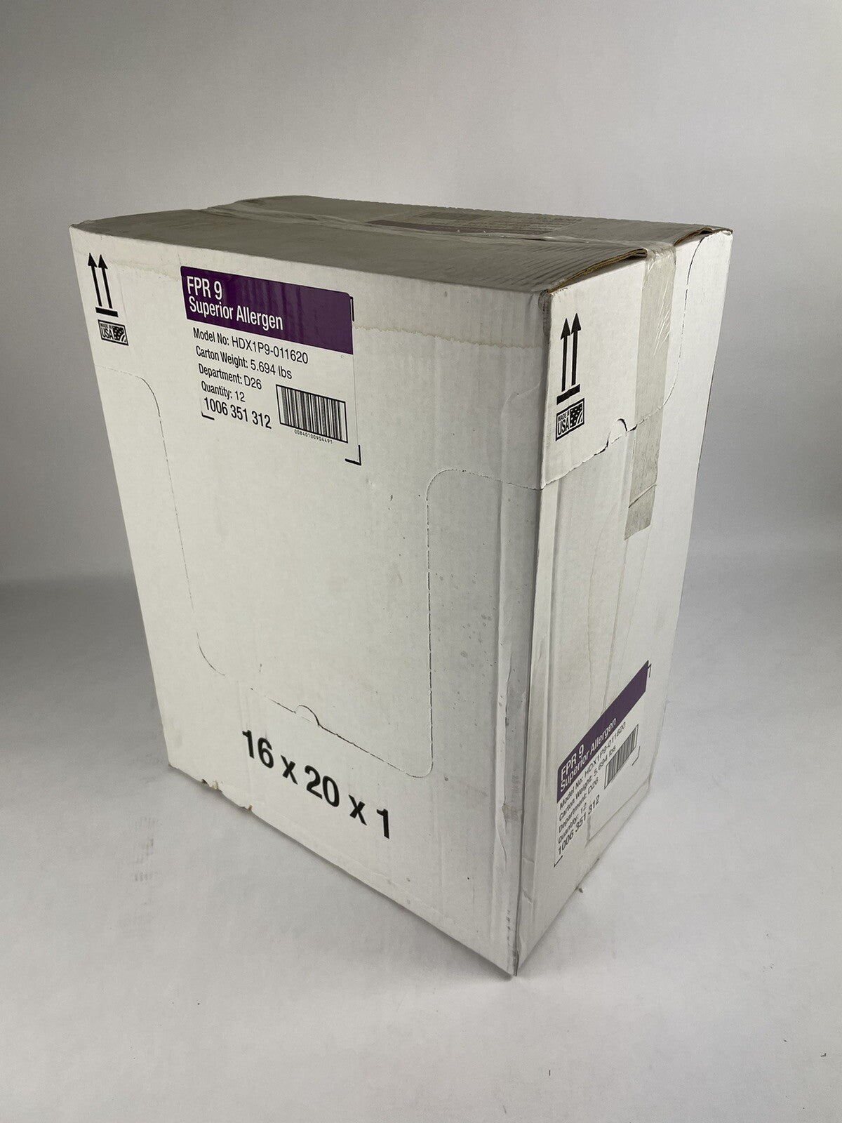 Lot of 12 : HDX 16 in. x 20 in. x 1 in. Superior Pleated Air Filter FPR 9