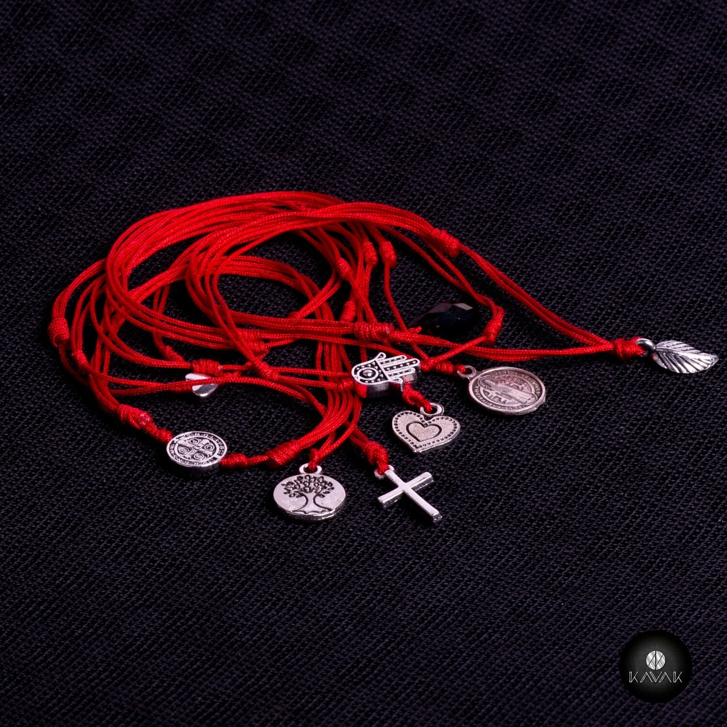 Kavak Handmade Women's Bracelet Red spider Jasma Hand Crystal Stone