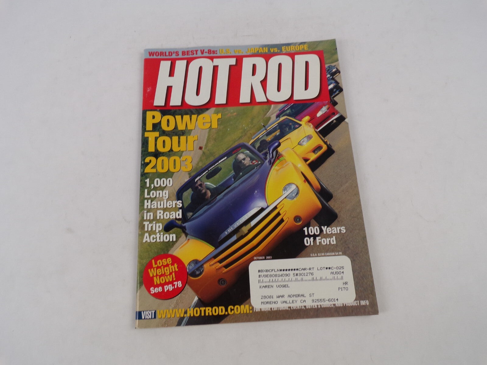 October 2003 Hot Rod Magazine Power Tour 2003 Long Haulers In Road Trip Action
