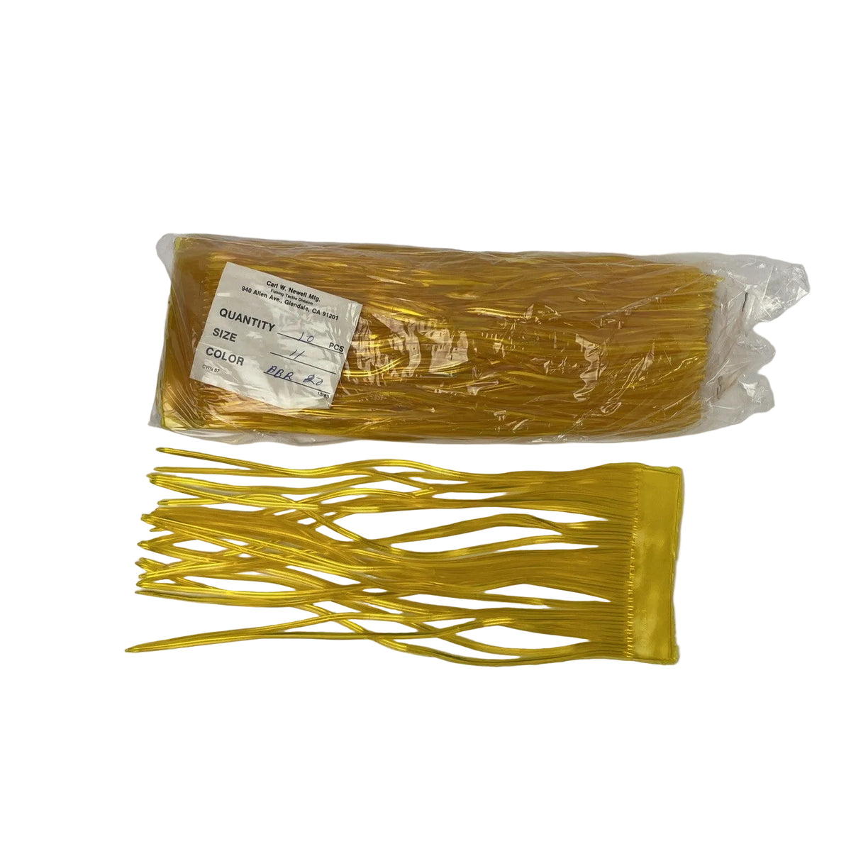 Newell MFG 10-pack offshore trolling fishing skirts gold for tuna marlin and wahoo lures