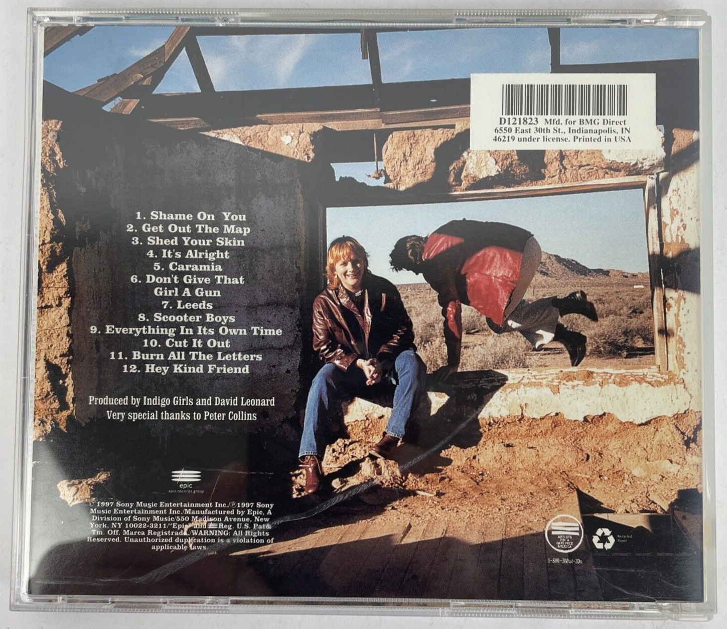 Shaming of the Sun - Digital Audio CD By Indigo Girls 1997 Sony Music - HI