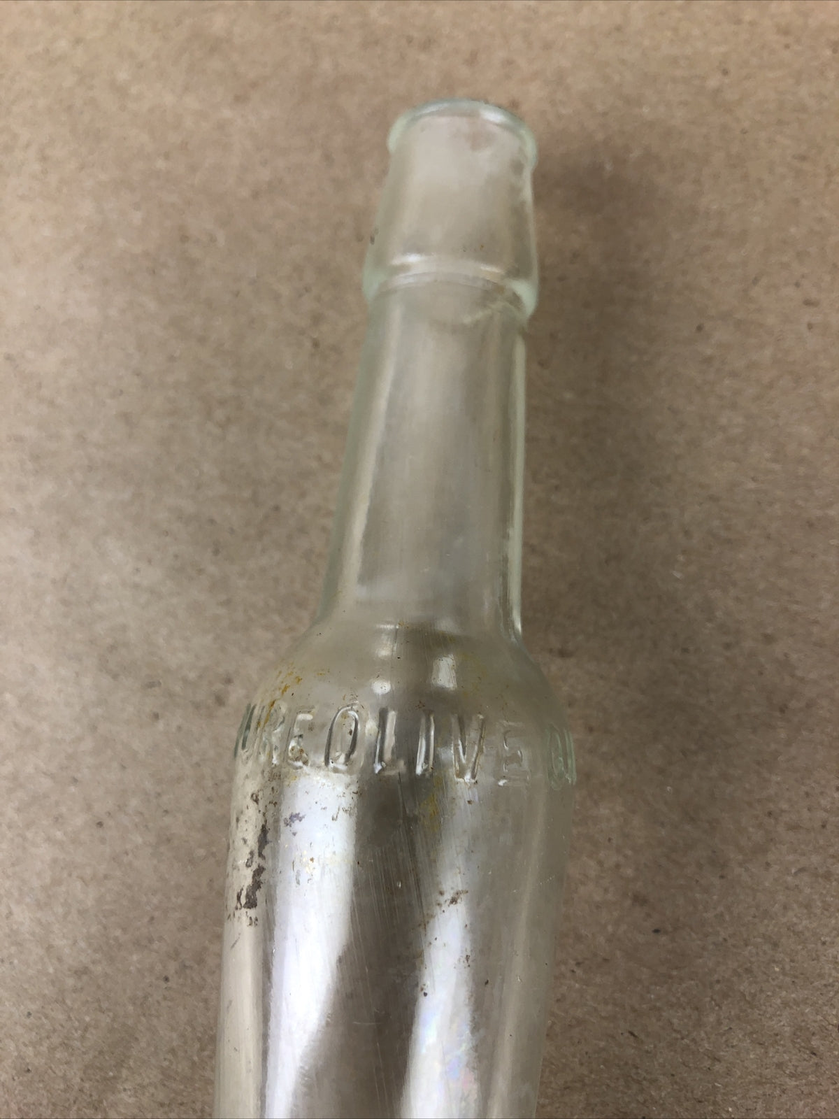 VINTAGE Antique - RE UMBERTO OLIVE OIL BOTTLE - EXCELLENT 6.75" Tall