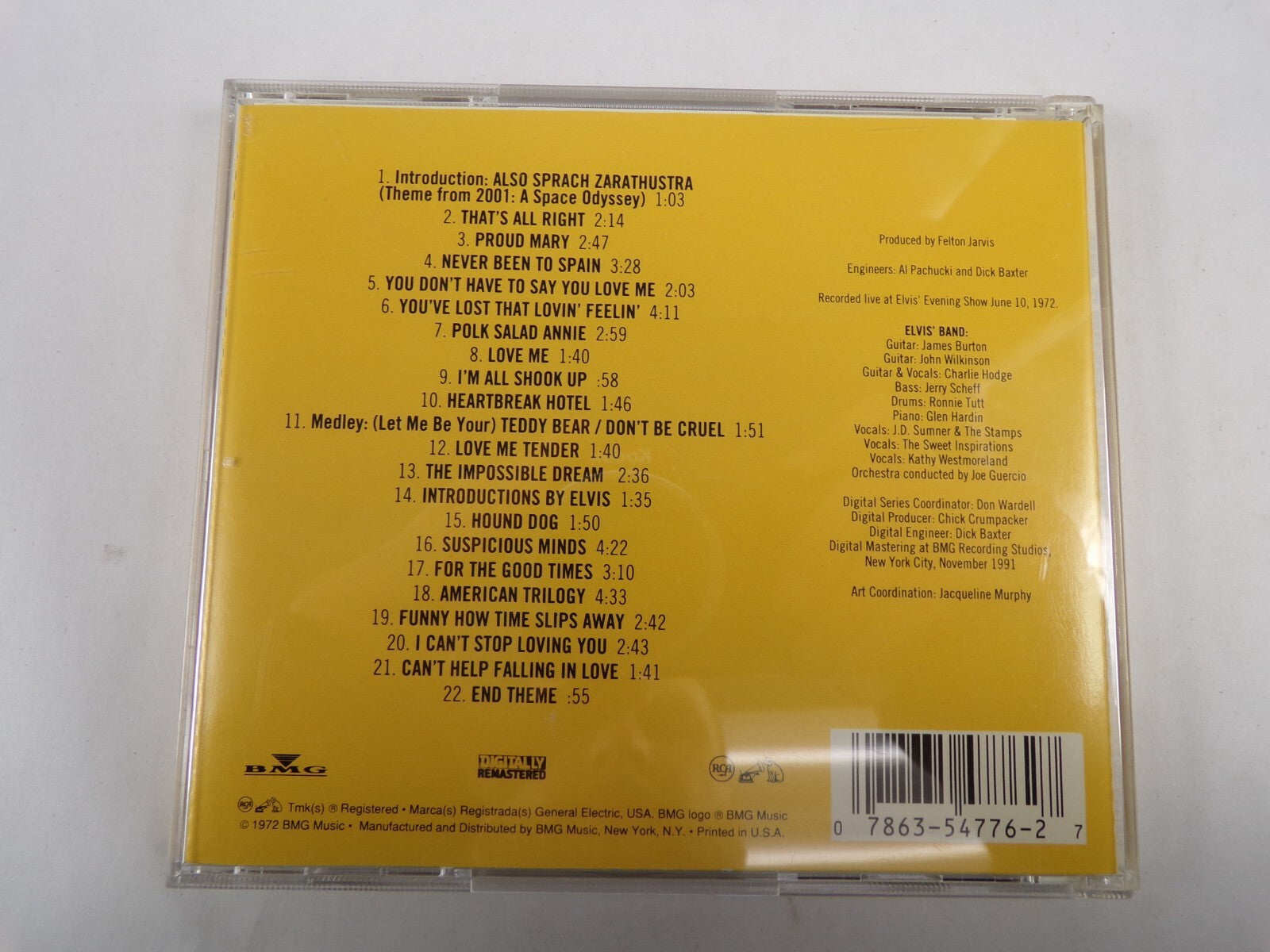 Elvis As Recorded At Masidon Square Garden That's All Right Proud Mary CD#59