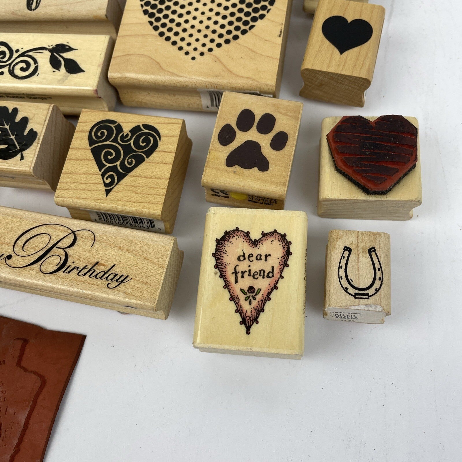 Rubber Stamp Lot SANTA Flowers Christmas DOG Paw Words Scrapbook Paper New Used