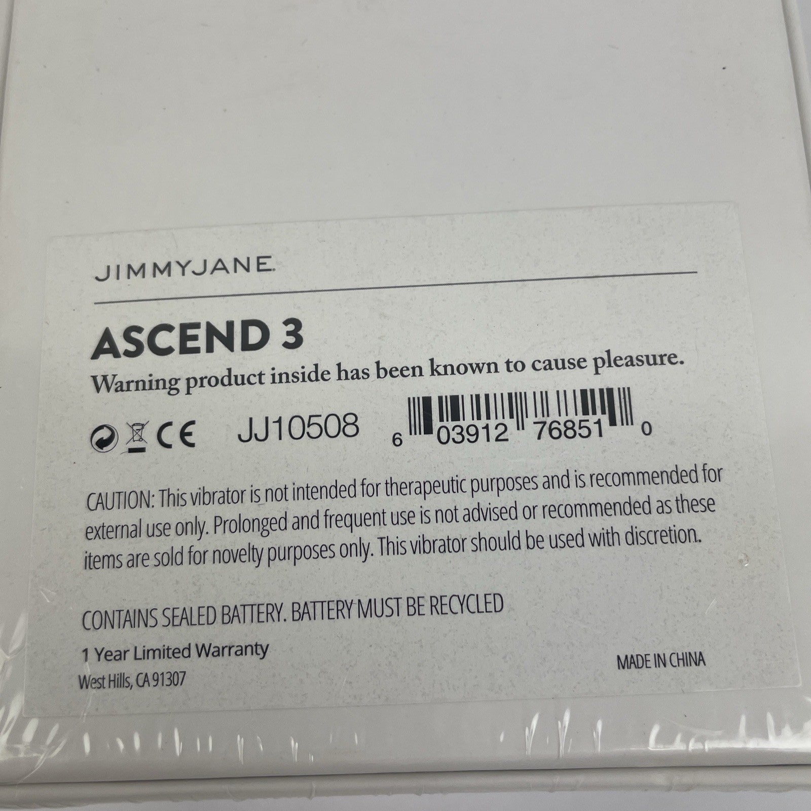 Ascend 3 unopened remote control personal massager in original packaging
