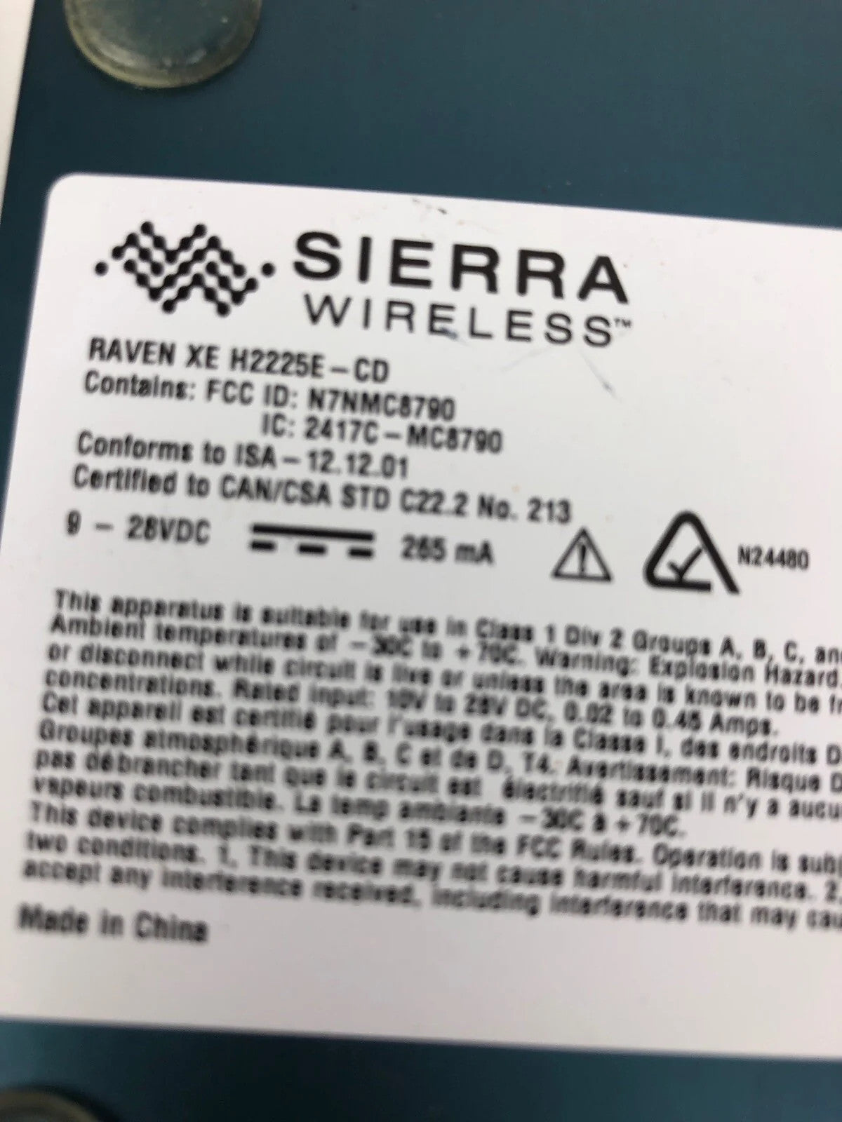 Sierra Wireless RAVEN XE H2225E-CD + Antenna + Power Adapter *VGC* Fast Shipping
