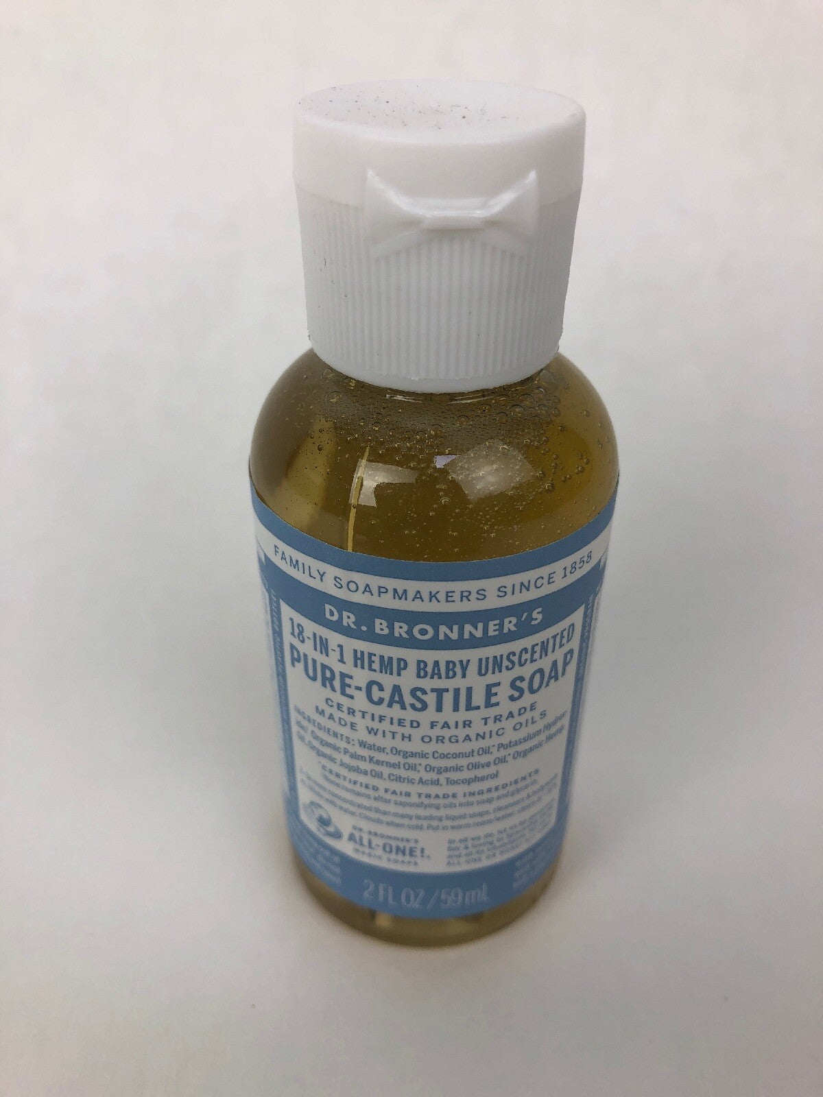 Dr Bronner's Pure Castile Soap 2oz Baby Mild Concentrated Organic Fair Trade