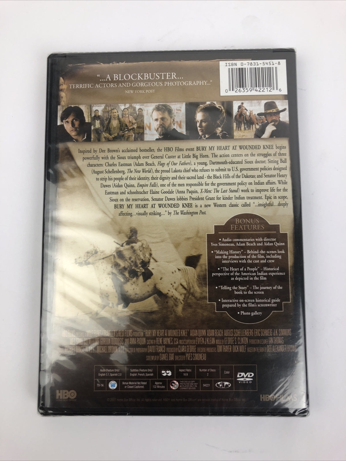 HBO Bury My Heart at Wounded Knee (DVD 2007, 2-Disc Set) Drama, History, Western