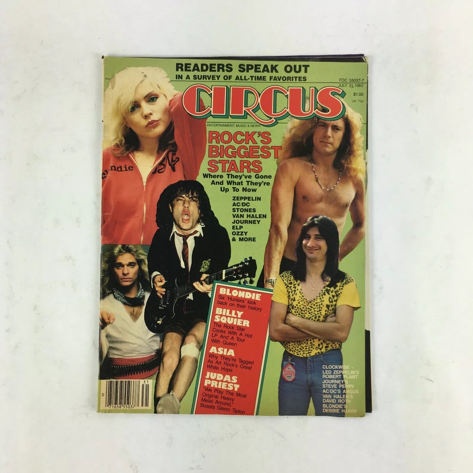 July 31,1982 Circus Magazine Rock's Biggest Stars Blondie Billy Squier Asia