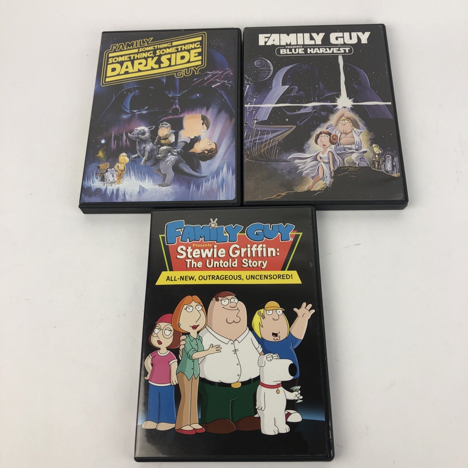 Family Guy DVD Bundle Lot Something Dark Side, Blue Harvest Stewie Griffin Story