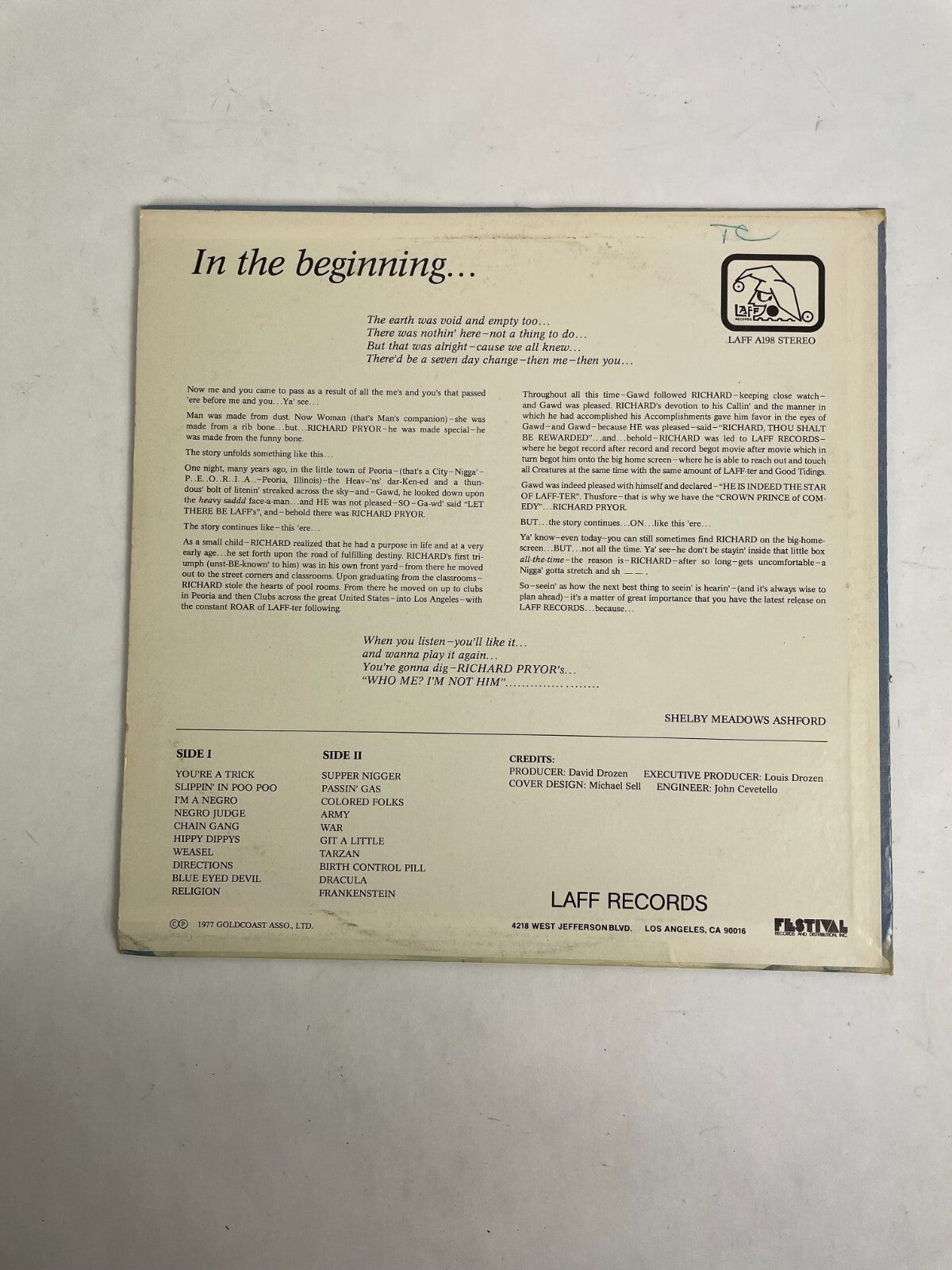 Richard Pryor Who Me? I'M Not Him Vinyl Record