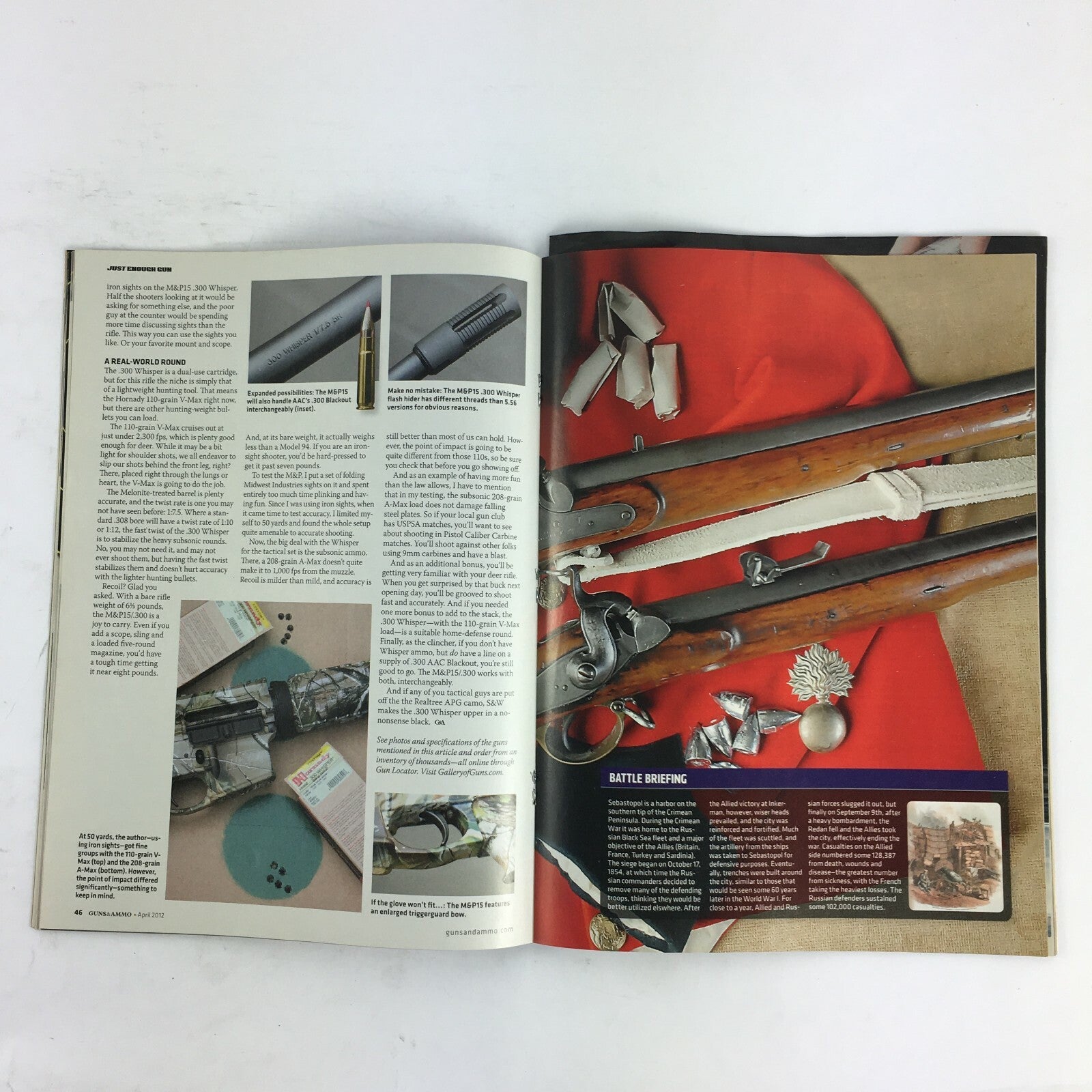 April 2012 Guns & Ammo Magazine This Combo's Set to Sting Russia's Liege Sako's