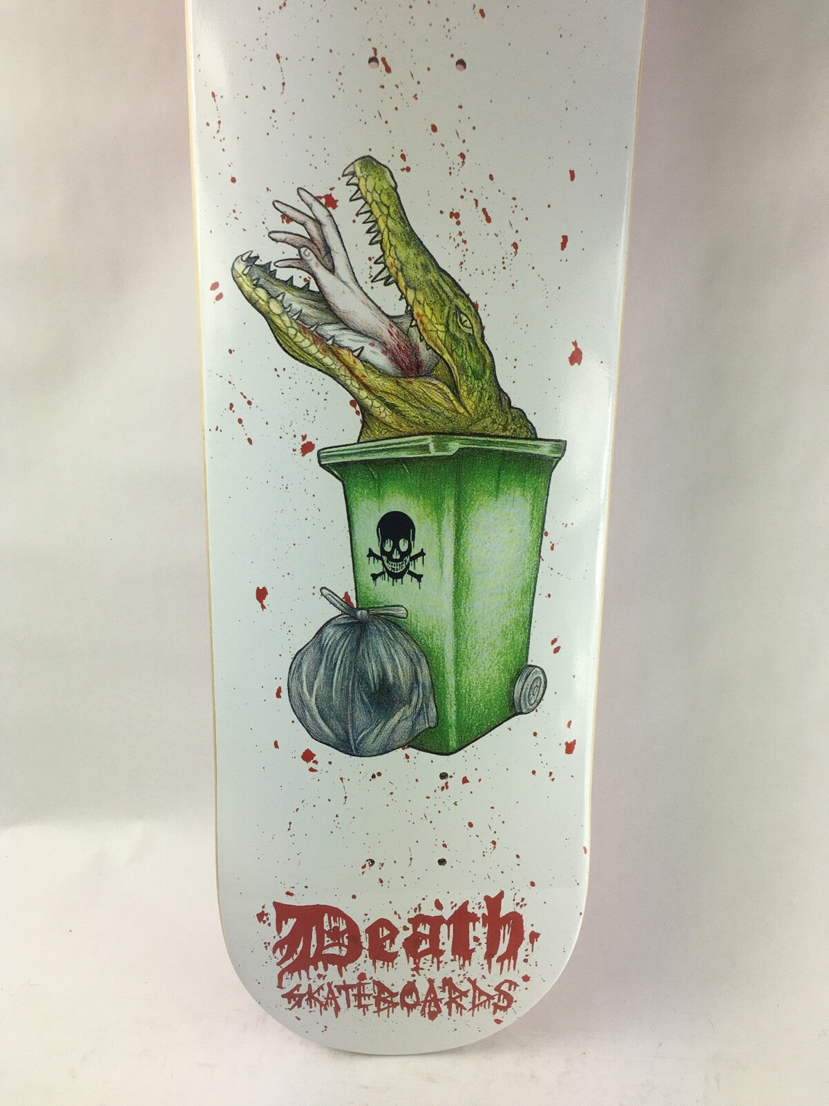 Death Skateboards Ronny Calow Crocodile Pro 8.25-inch skateboard deck with free grip tape.