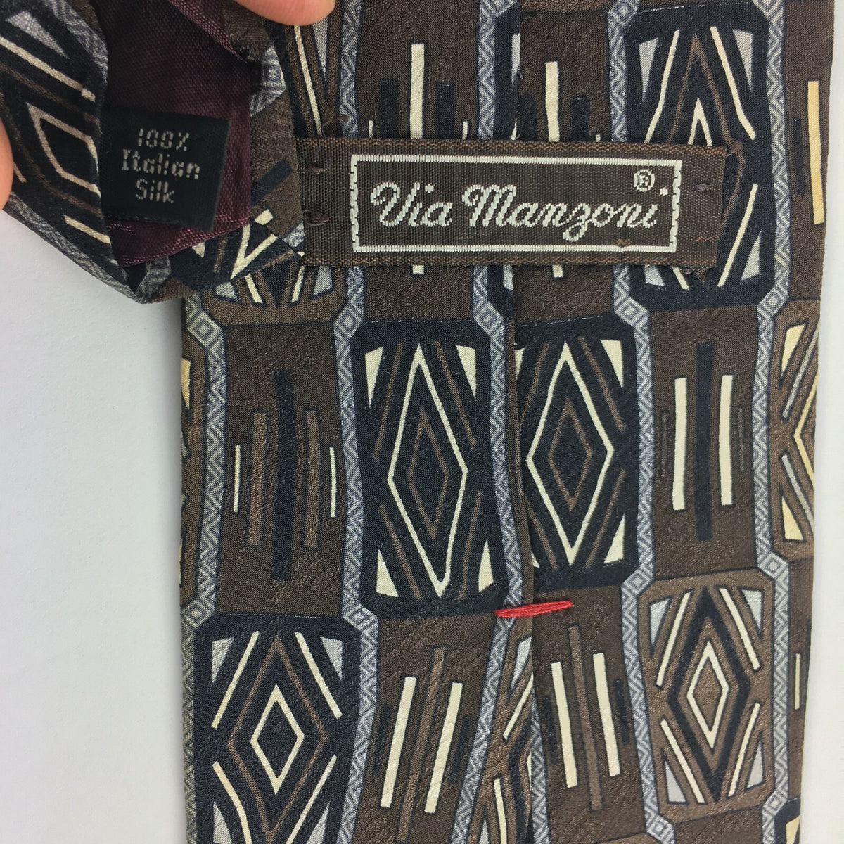 Genuine Via Mangoni 100% Silk Handmade Stylish Formal/Casual Tie Multi Coloured