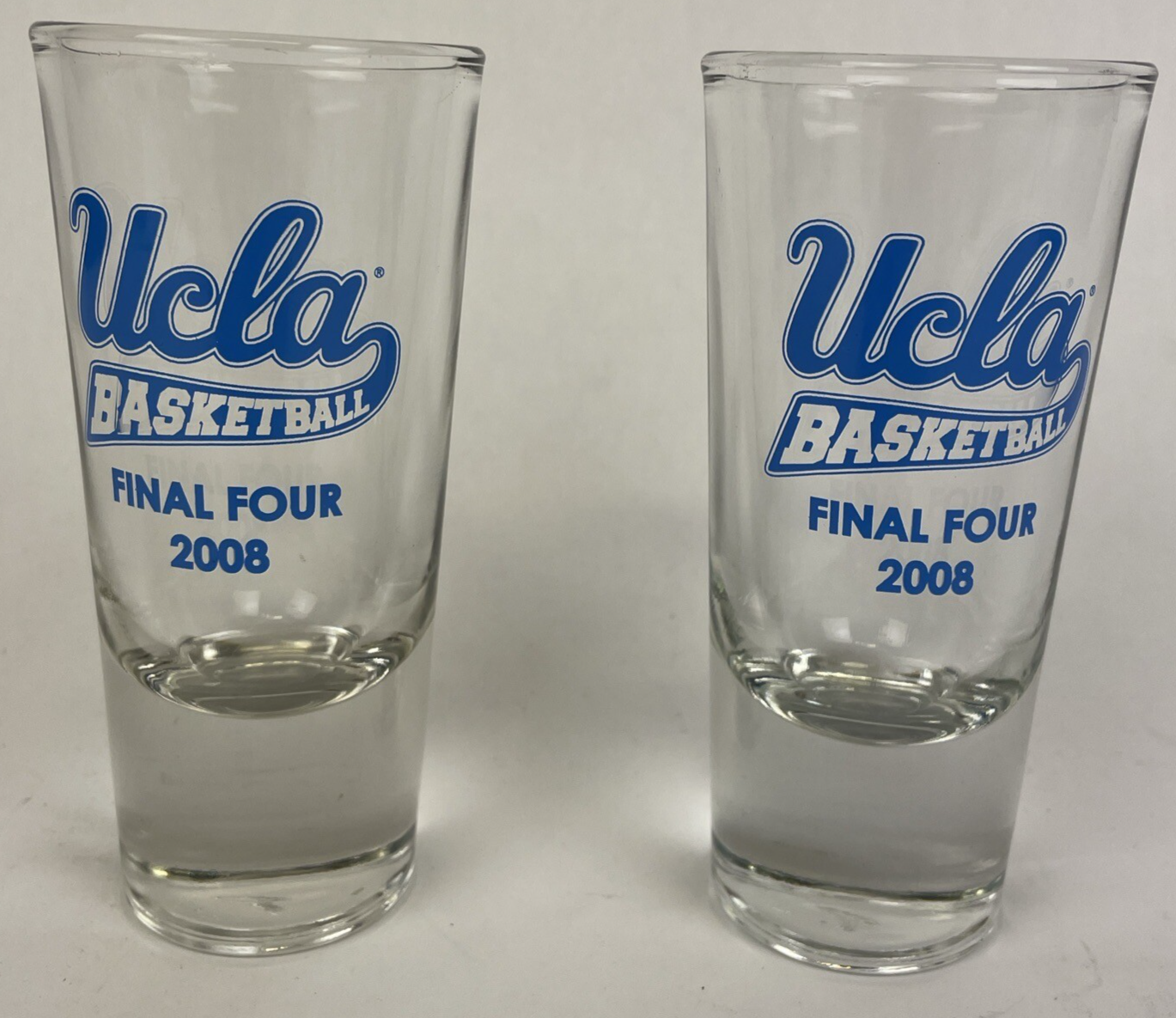 2 x UCLA Bruins 2008 Men's Basketball Final Four Game Day Giant Shot Glass, RARE
