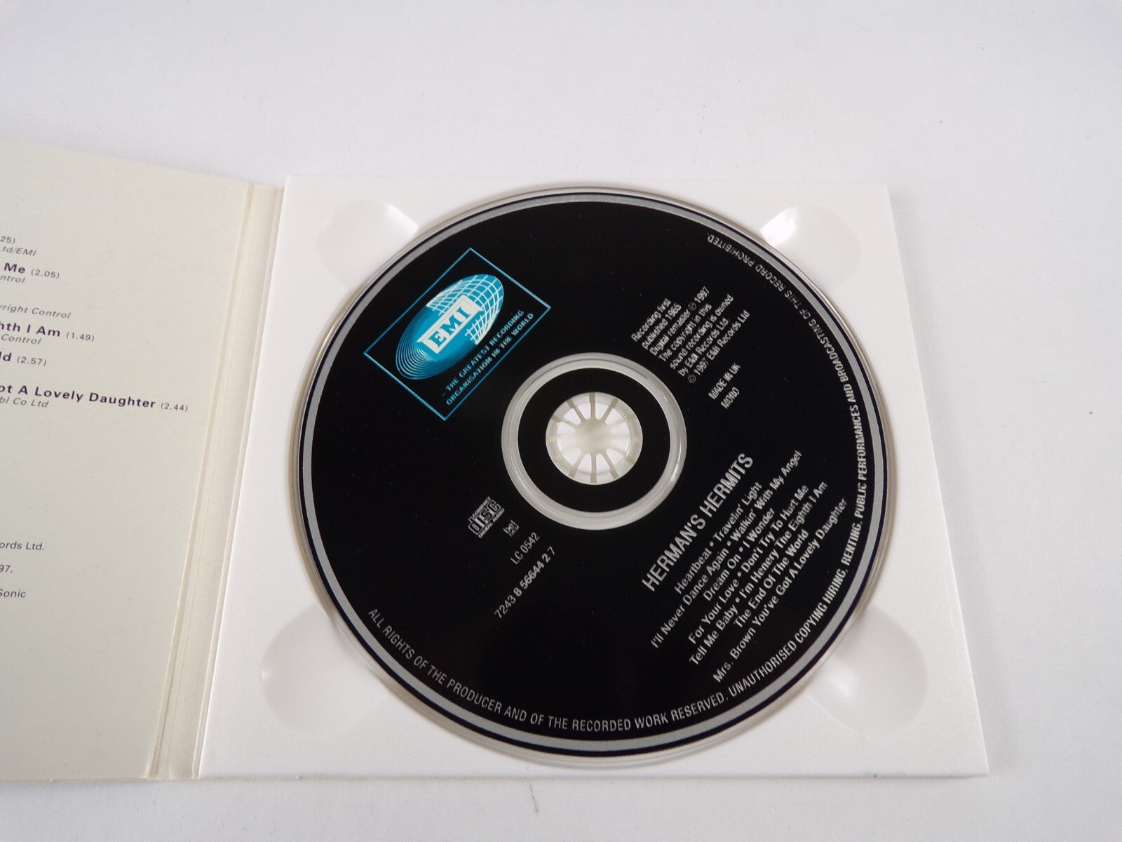 Herman's Hermits Heartbeat For Your Love Travelin Light I Wonder CD#26