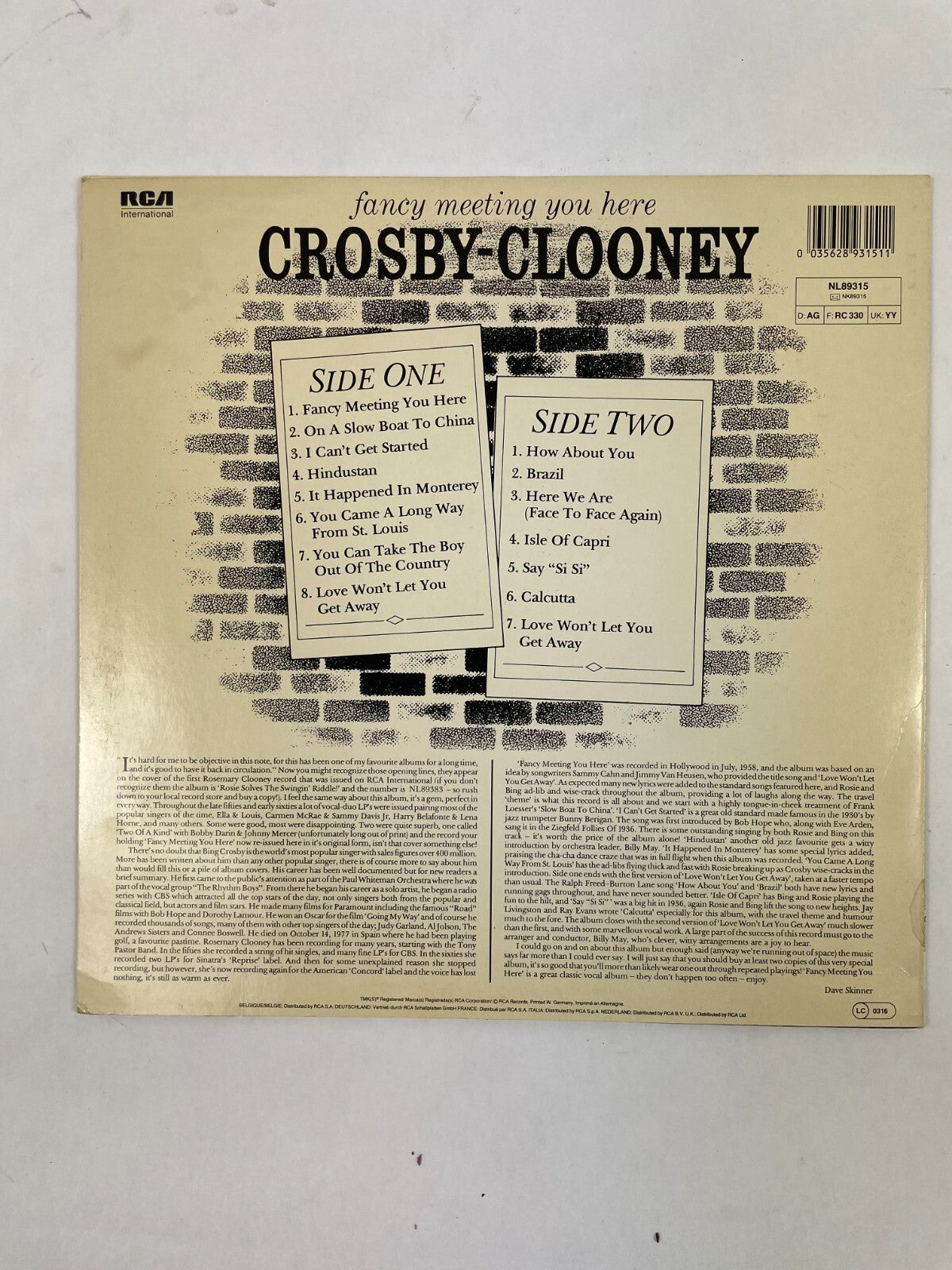 Fancy Meeting You Here Crosby Clooney How About You Isle of Capri Vinyl Record