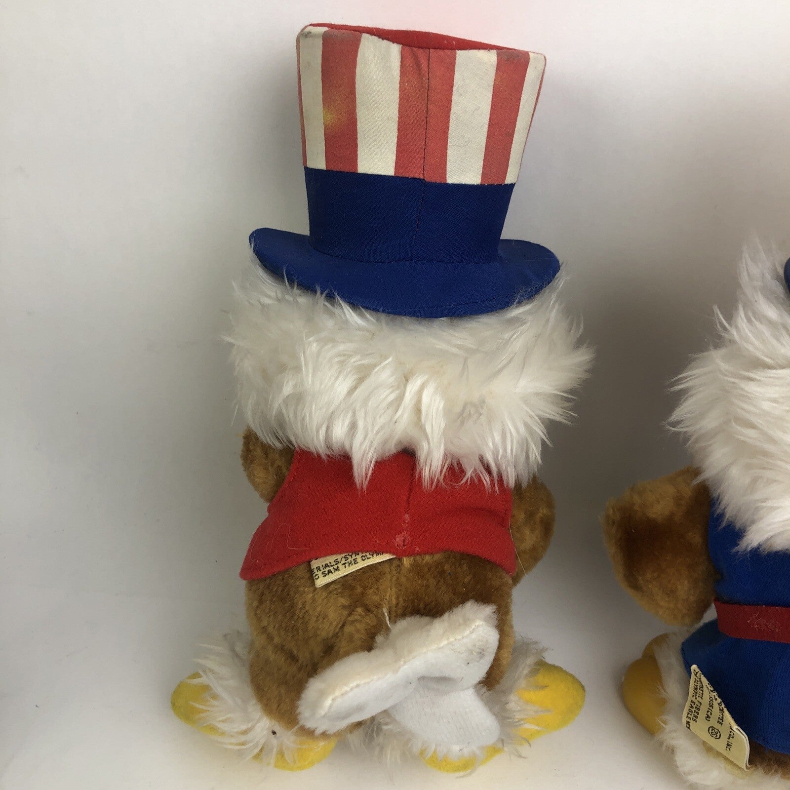 2 x SAM The Olympic Eagle Los Angeles Mascot 80/84 Plush #8330 Weightlifting +
