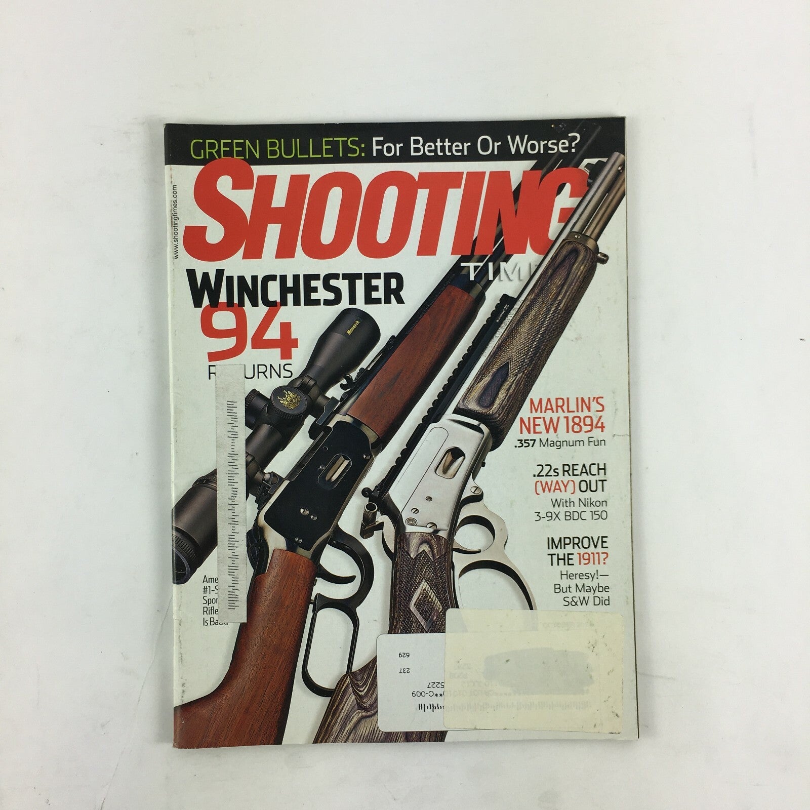October 2011 ShootingTime Magazine Winchester94 Marlins New 1894 .357 Magnum Fun