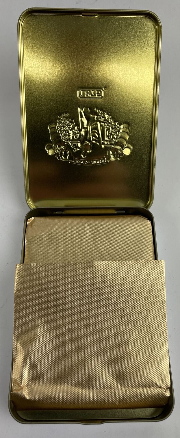 Pair of 4.5"x3"x0.5" Empty 1875 Romeos Cigars Tin Container with Foil Insert