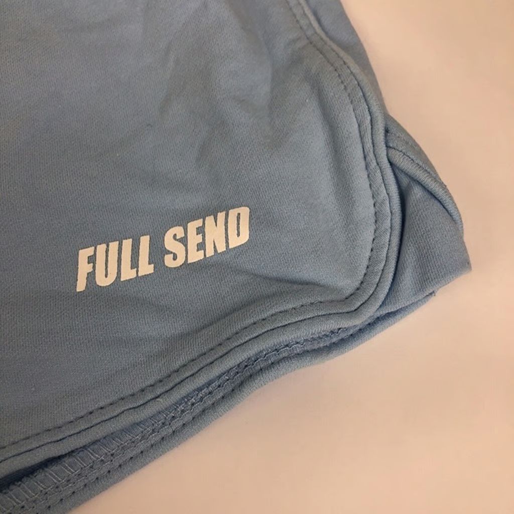 NWT Full Send Booty Shorts Baby Blue Size Small Daily Wear W Drawstring - LOOK