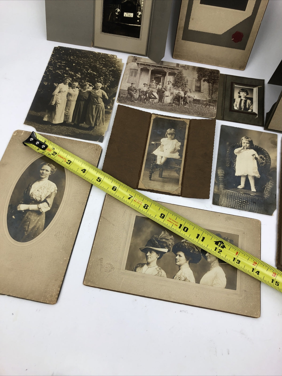 11 x Antique Tintype Photo Family Baby Studio Portrait Victorian Black and White
