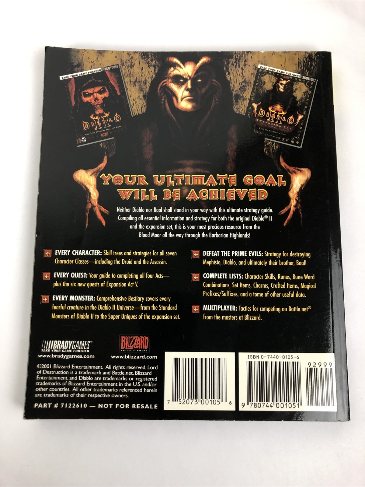 Diablo II 2 Ultimate Strategy Guide Brady Blizzard PC Game Book Booklet 2001
