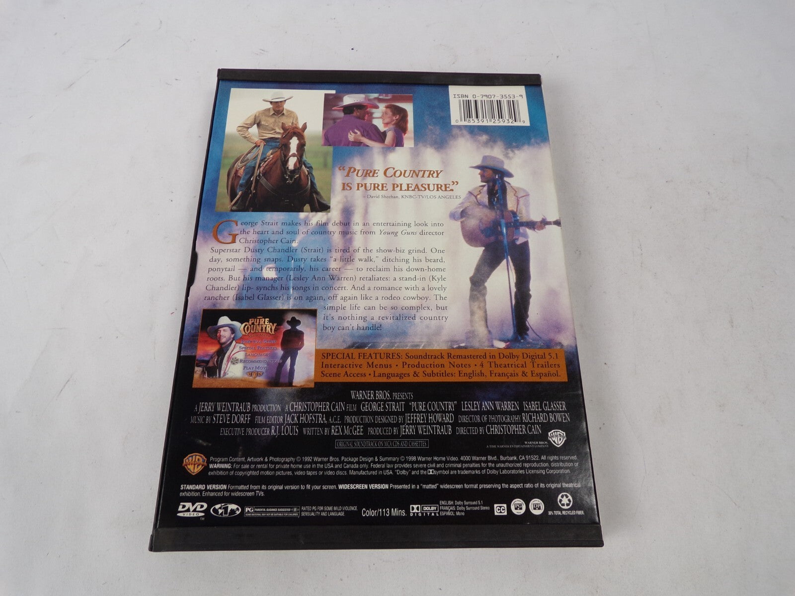 Pure Country George Strait Lesley Ann Warren Isabel Glasser "I Cross DVD Movies