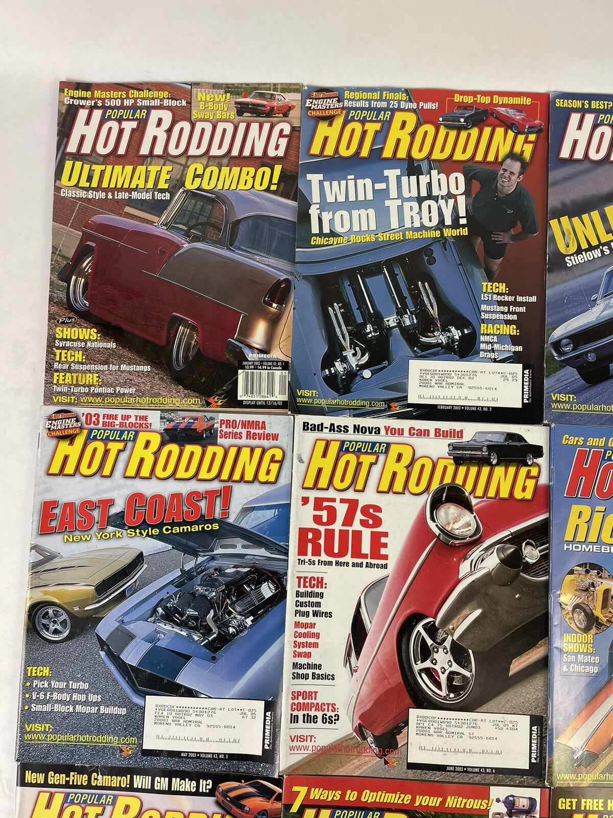 Lot of 12: Hot Rodding MAGAZINES Complete Full Set 12 issues Jan to Dec 2003