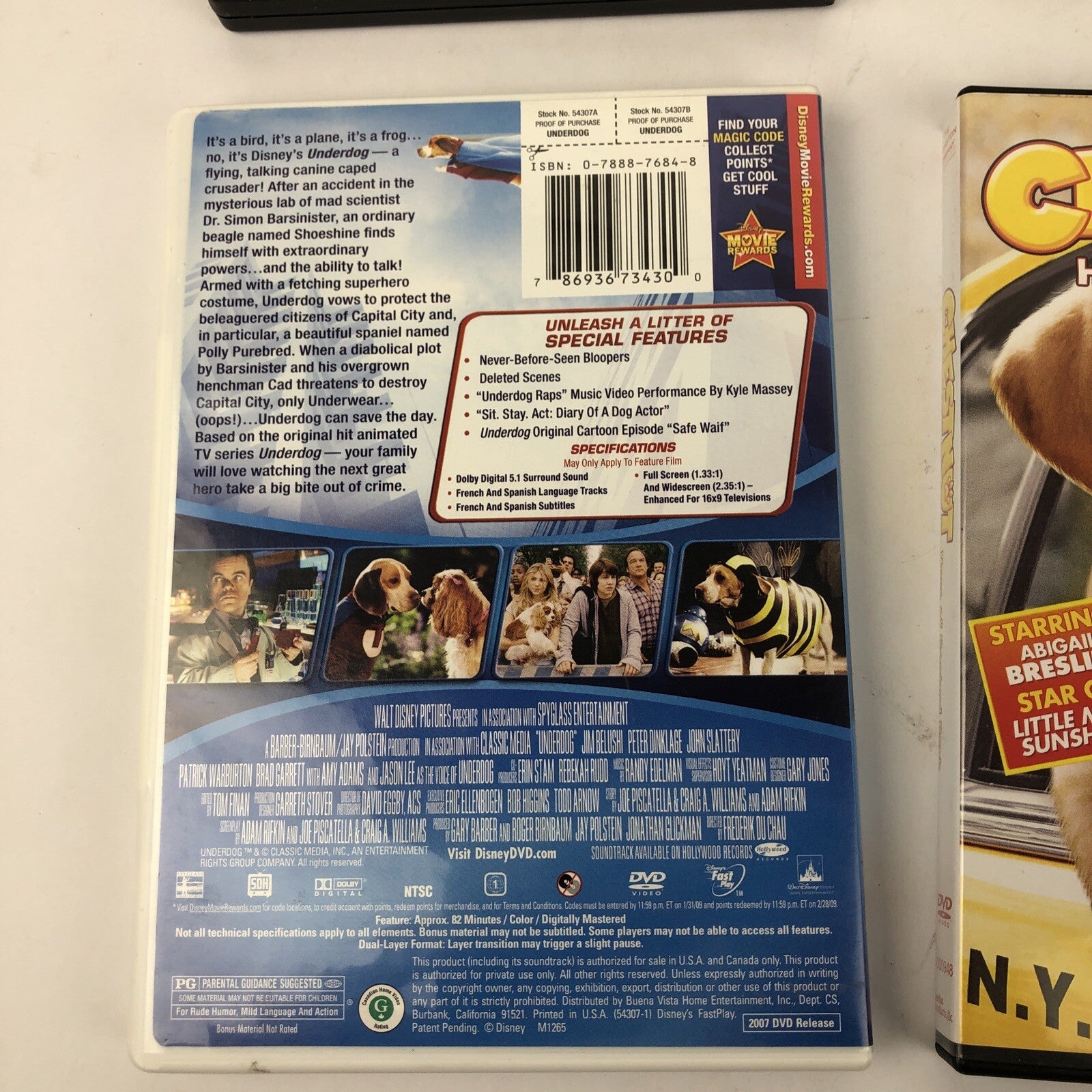 Dog Lovers Movie 4 DVD Lot: Underdog, Chestnut, Hotel For Dogs, Fox & Hound 2