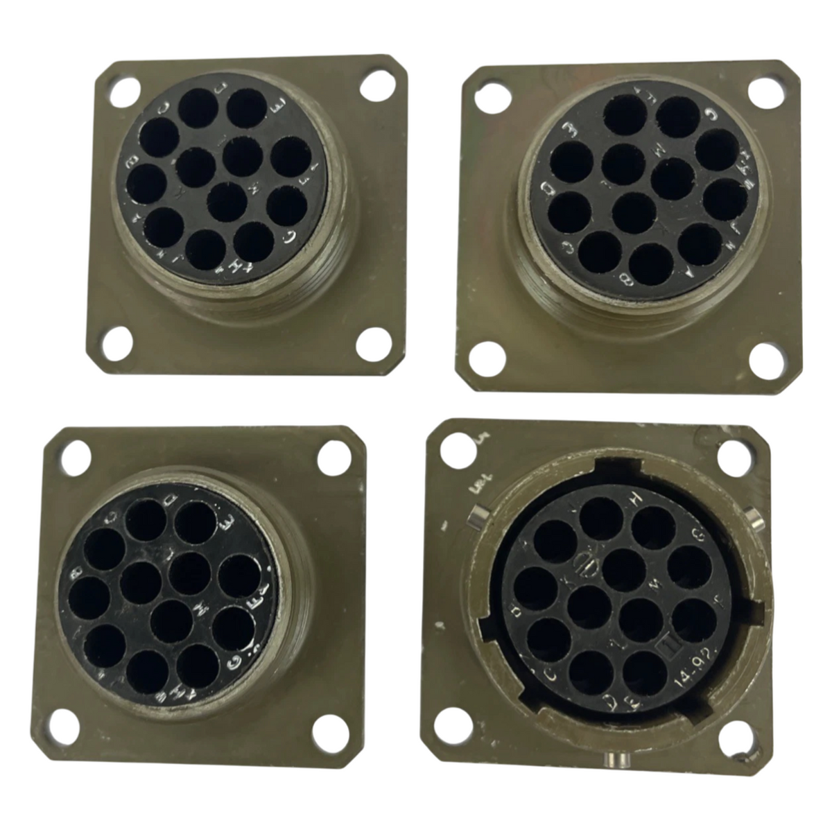AMPHENOL MS3120E14-19S CIRCULAR CONNECTOR RECEPTACLE SIZE 14S, (LOT OF 4)