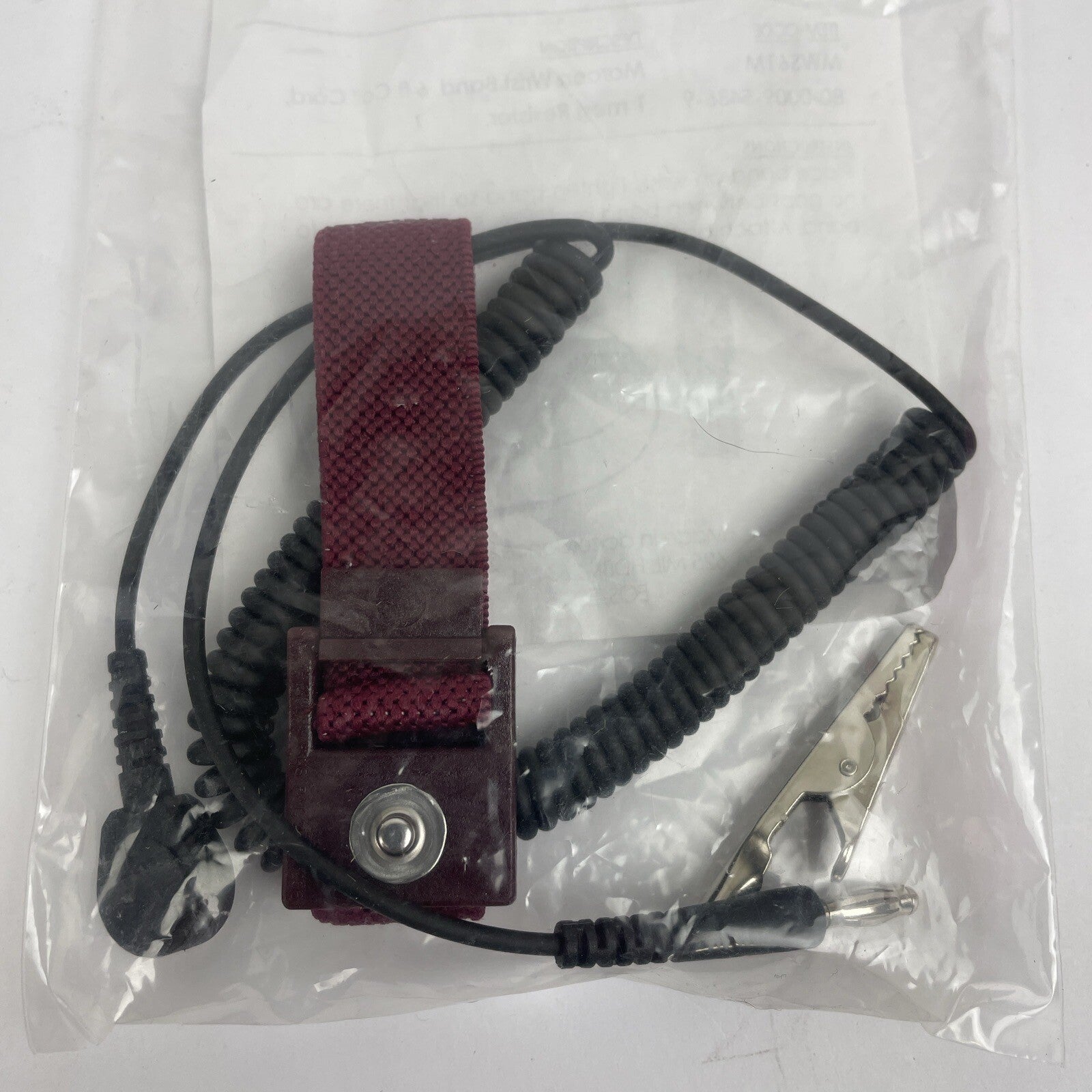 3M Maroon Anti Static Wrist Band and 6' Coil Cord 1 Meg Resistor Brand New