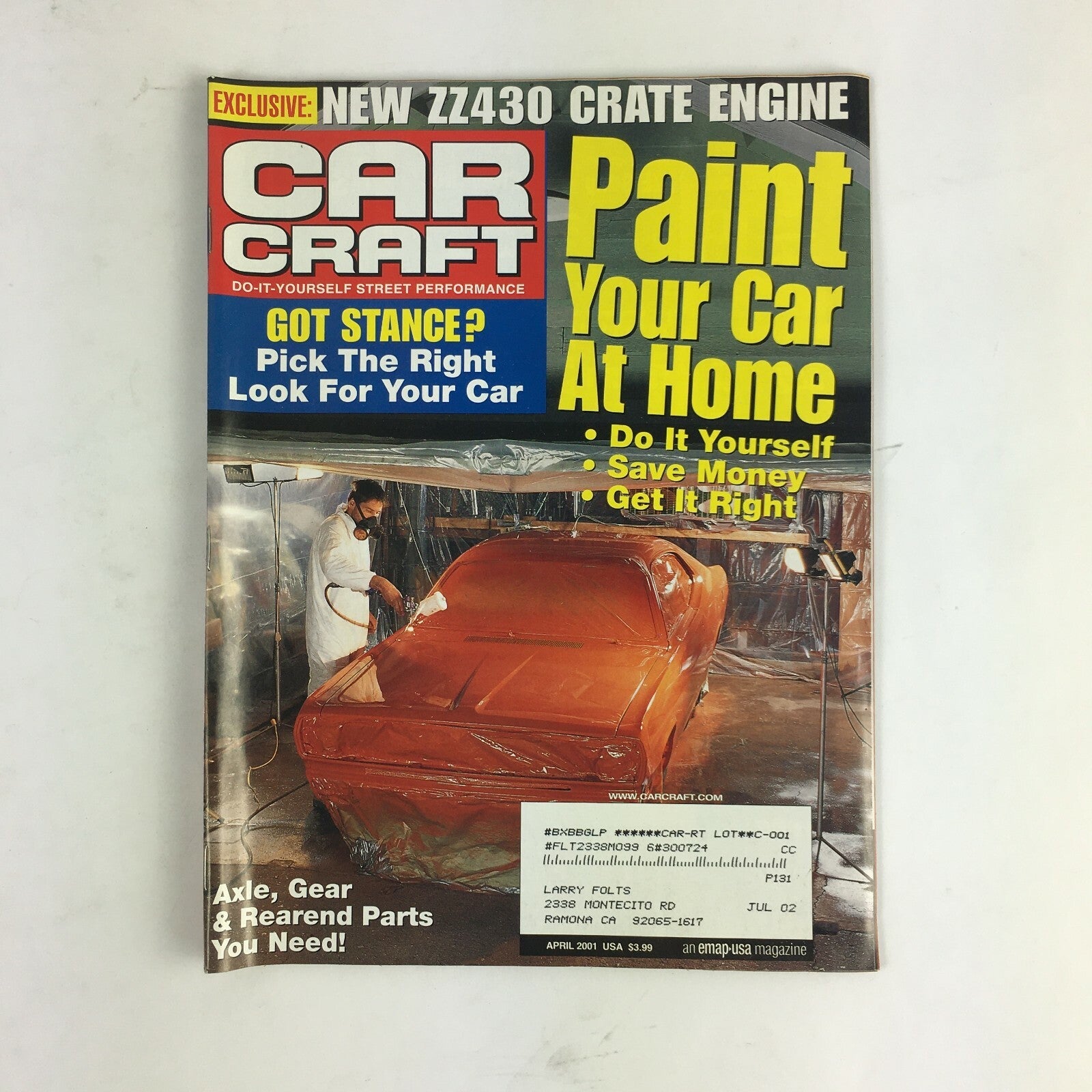 April 2001 Car Craft Magazine Paint Your Car At Home Do it Yourself Save Money