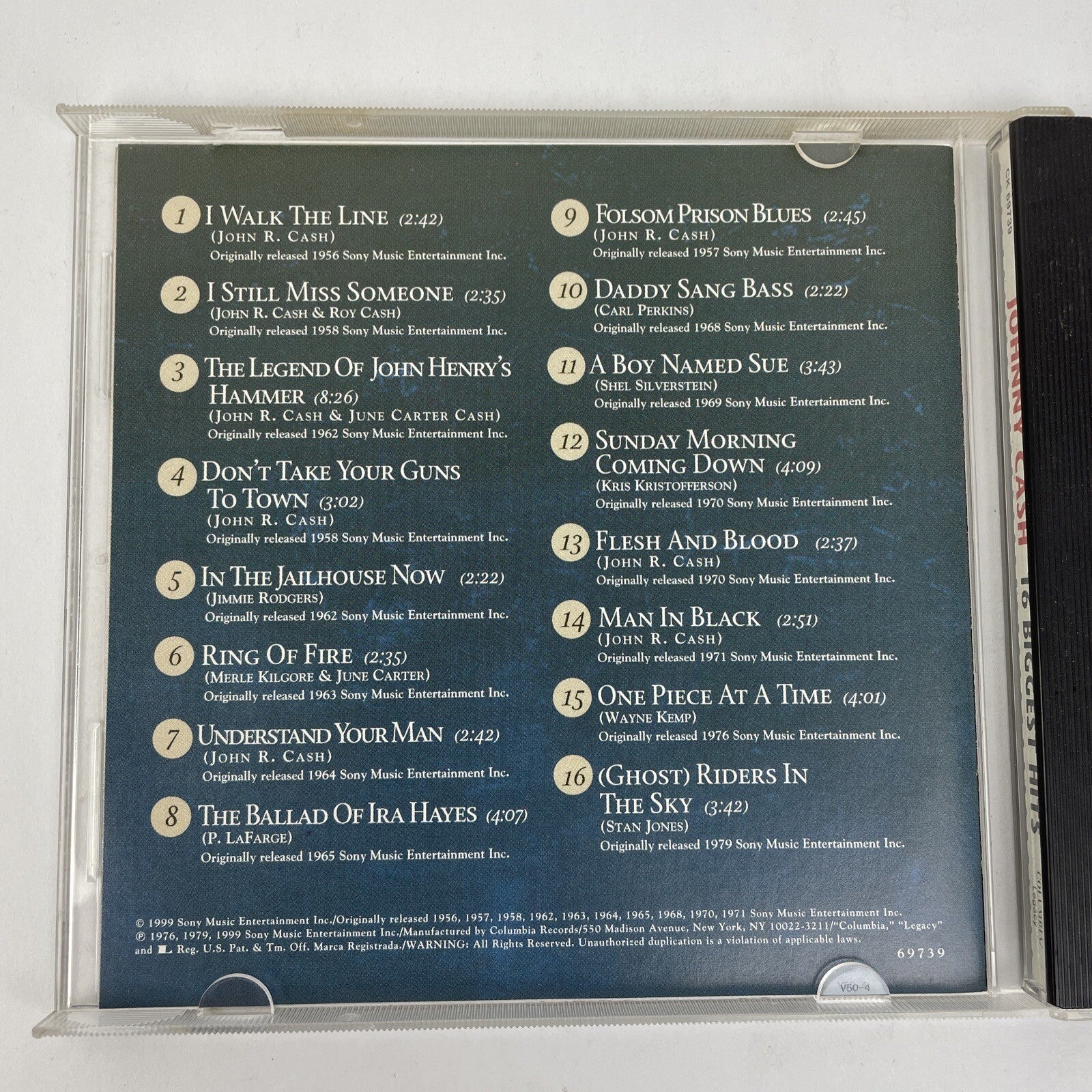 Johnny Cash : 16 Biggest Hits Digital AudioCD ( 1999 ) 70th Birthday Sticker #1