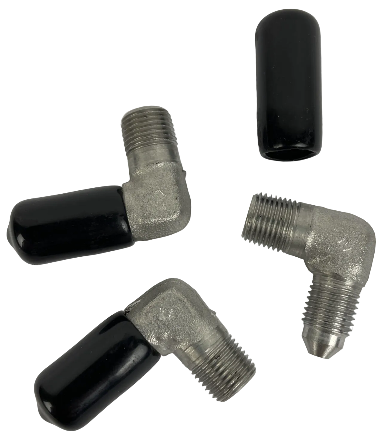 3 x Parker HYDRAULIC FITTING 1/4" Male JIC X 1/4" Male NPT 90 DEGREE ELBOW