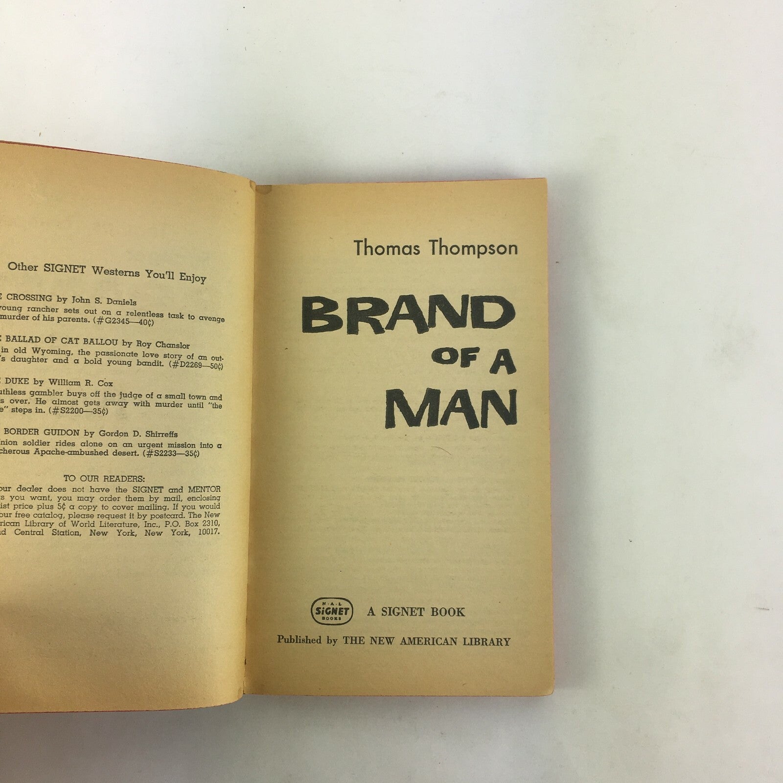 Thomas Thompson Brand of a Man Kept the town