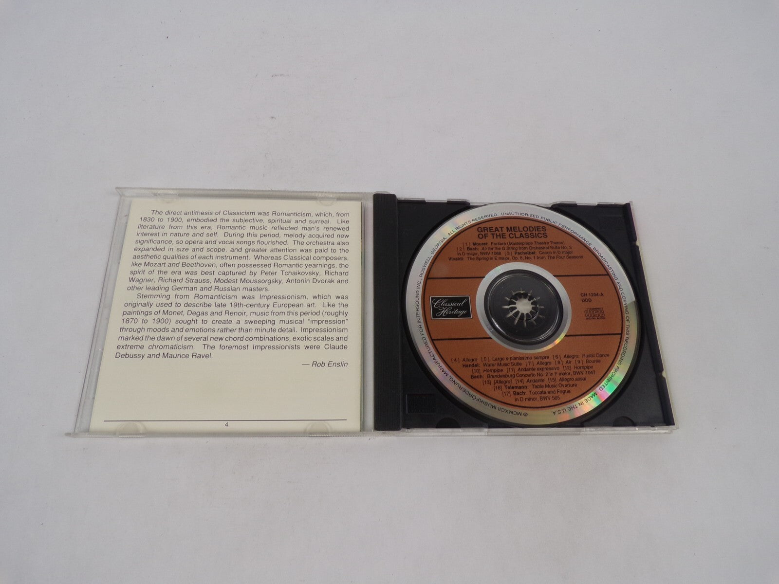 Great Melodies Of The Classics Mouret: Fanfare Bach: Air For The G String CD#71