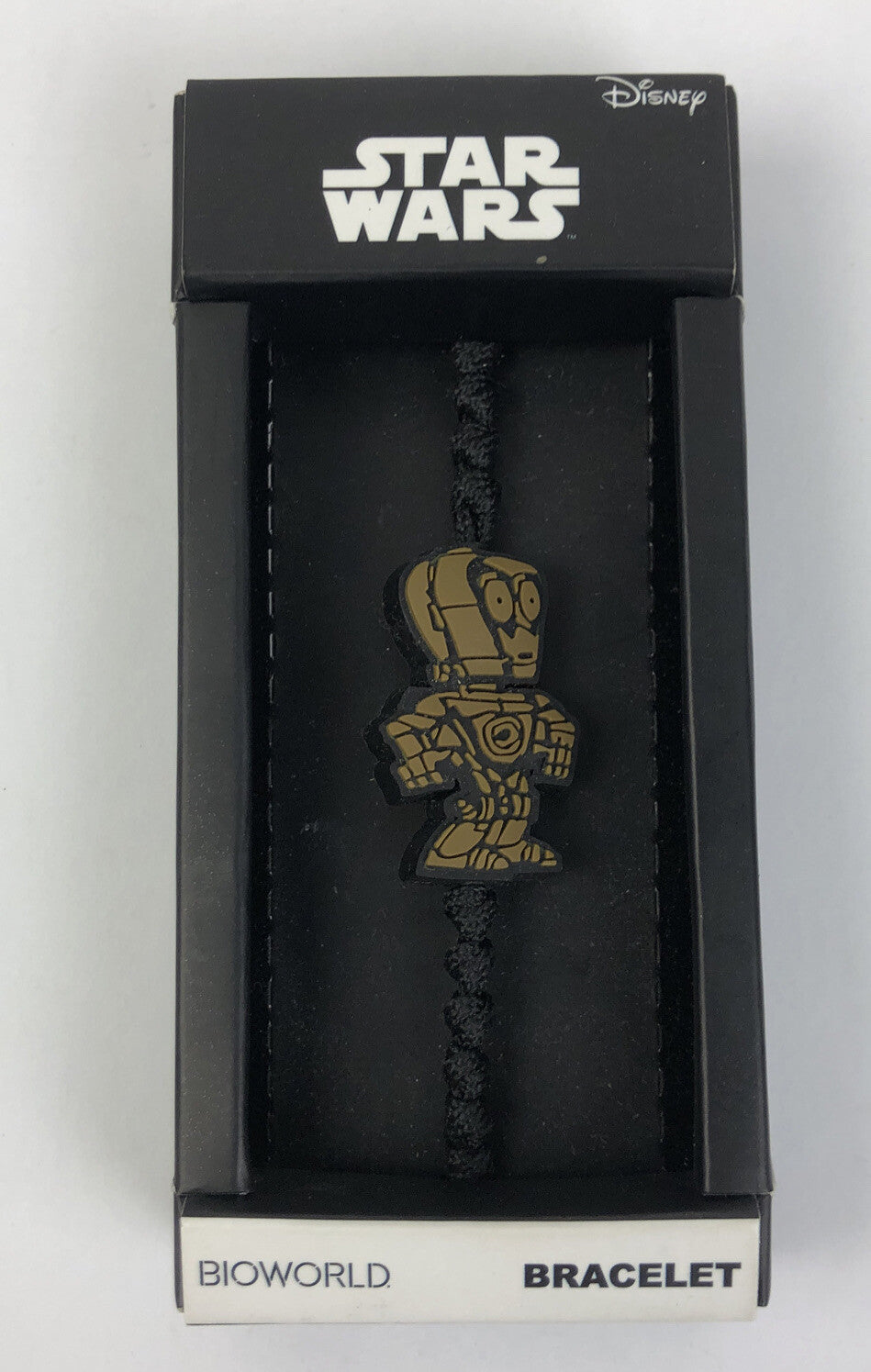 NEW Star Wars C-3PO Bracelet Adjustable Bioworld Disney Lucas Films Black Cord