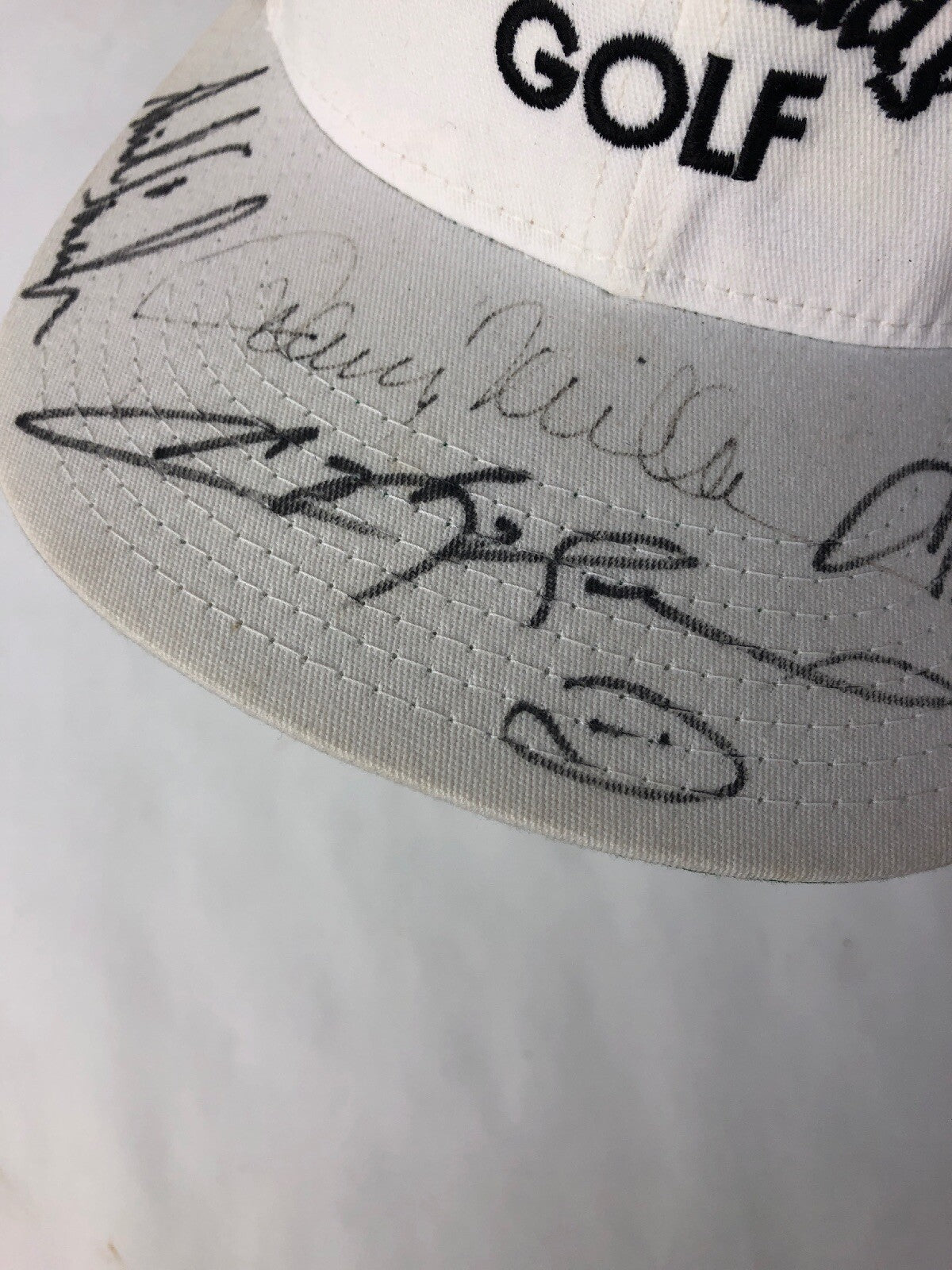 Vintage White Callaway Big Bertha Golf Hat RARE 1980's w Signatures Signed By ?
