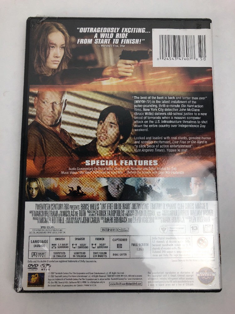 Die Hard 4: Live Free or Die Hard (DVD, 2007, Rated Full Frame Single Disc...