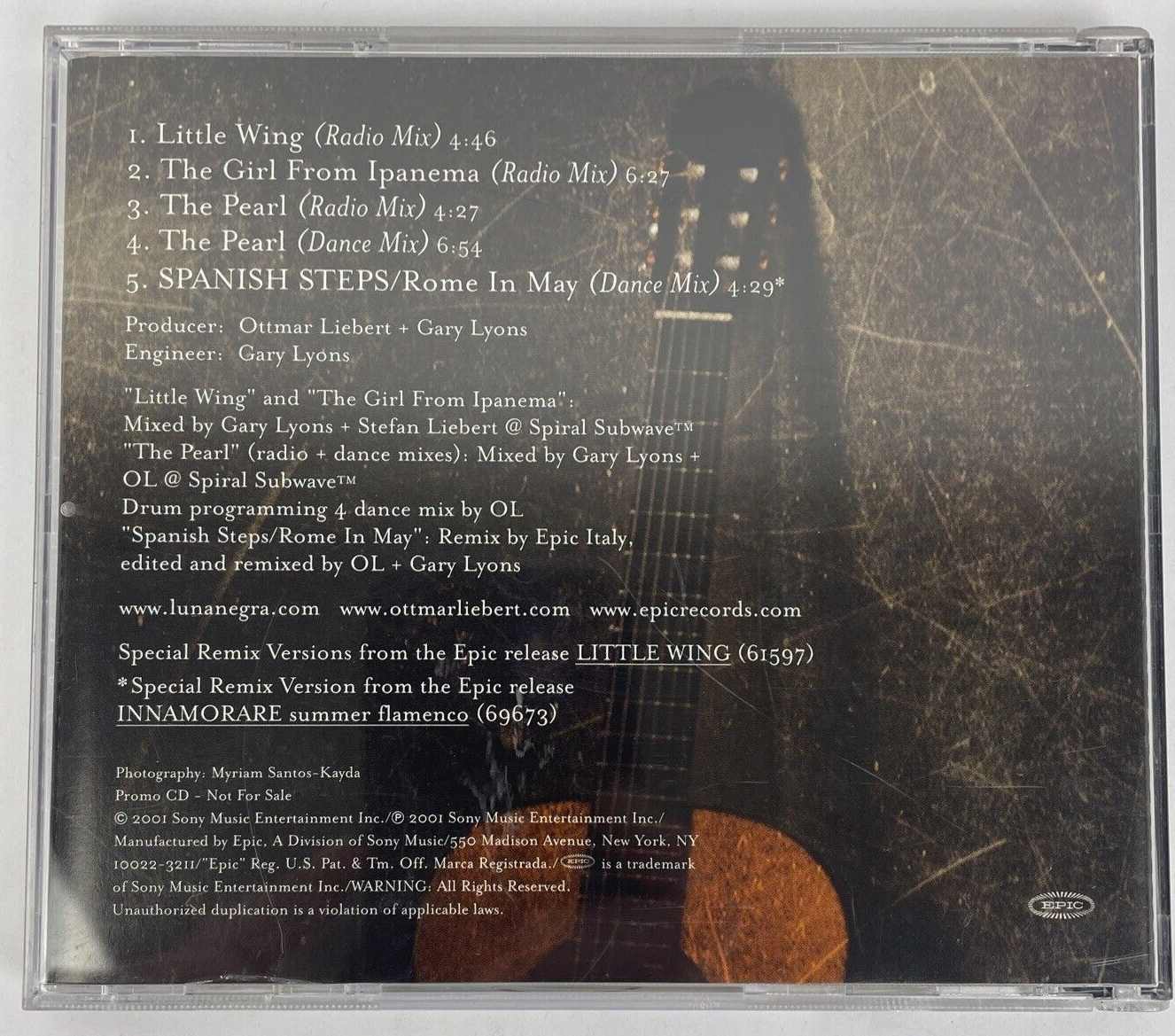 Ottmar Liebert + Luna Negra -Radio Sampler Digital Audio CD - 2000 Sony Music