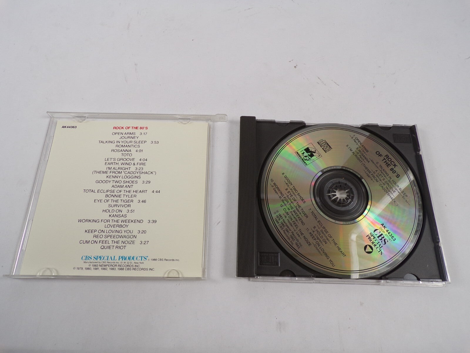 Rocks of the 80's Open Arms Journey Rosanna Toto Let's Groove Bonnie Tyler CD#48