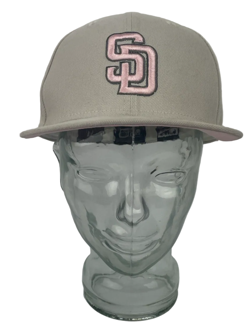 New Era 59FIFTY San Diego Padres fitted hat beige with pink detailing size 7 1/4