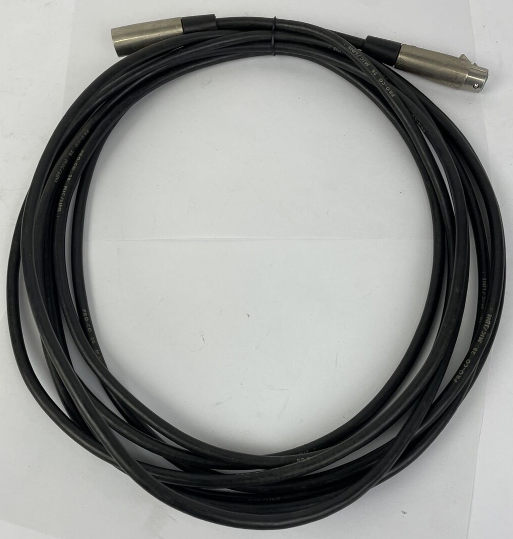 SWITCHCRAFT XLR Microphone Cable Male To Female 3-Pin Mic Audio Lead 20ft Black