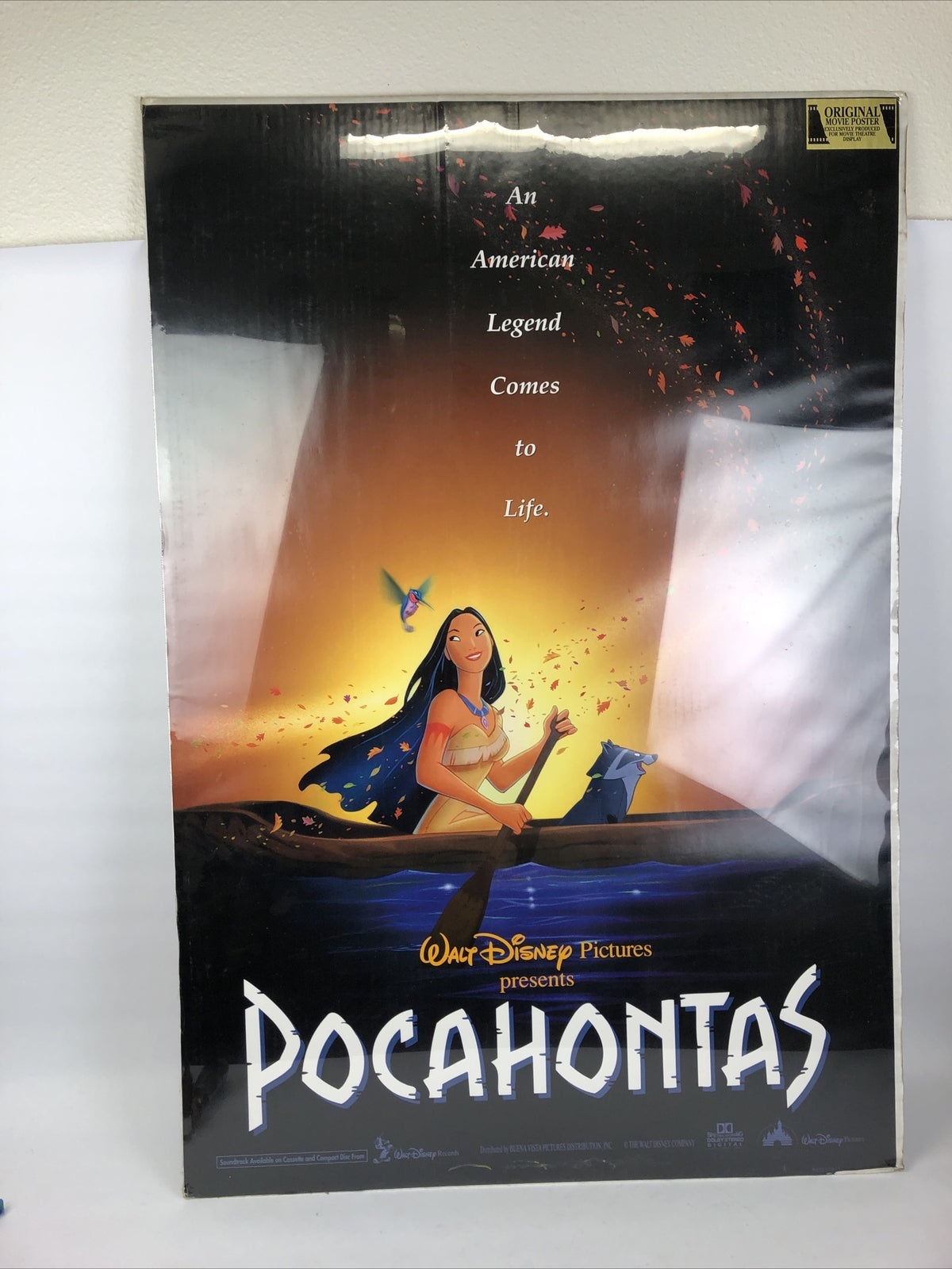 Pocahontas Original Movie Poster NEW 40" x 27" - Ships Rolled Up via Media Mail