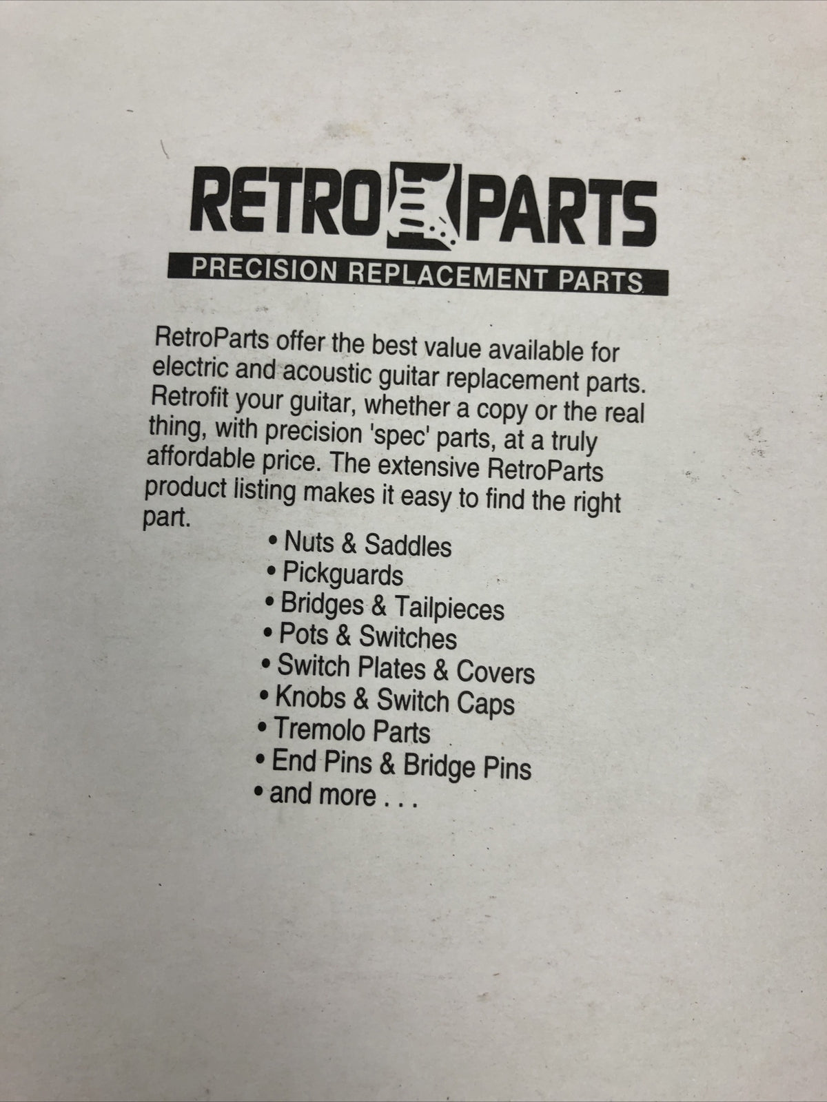 Retro Guitar Parts for classic deluxe Glue On bridge RP278 Kaman Music Corp