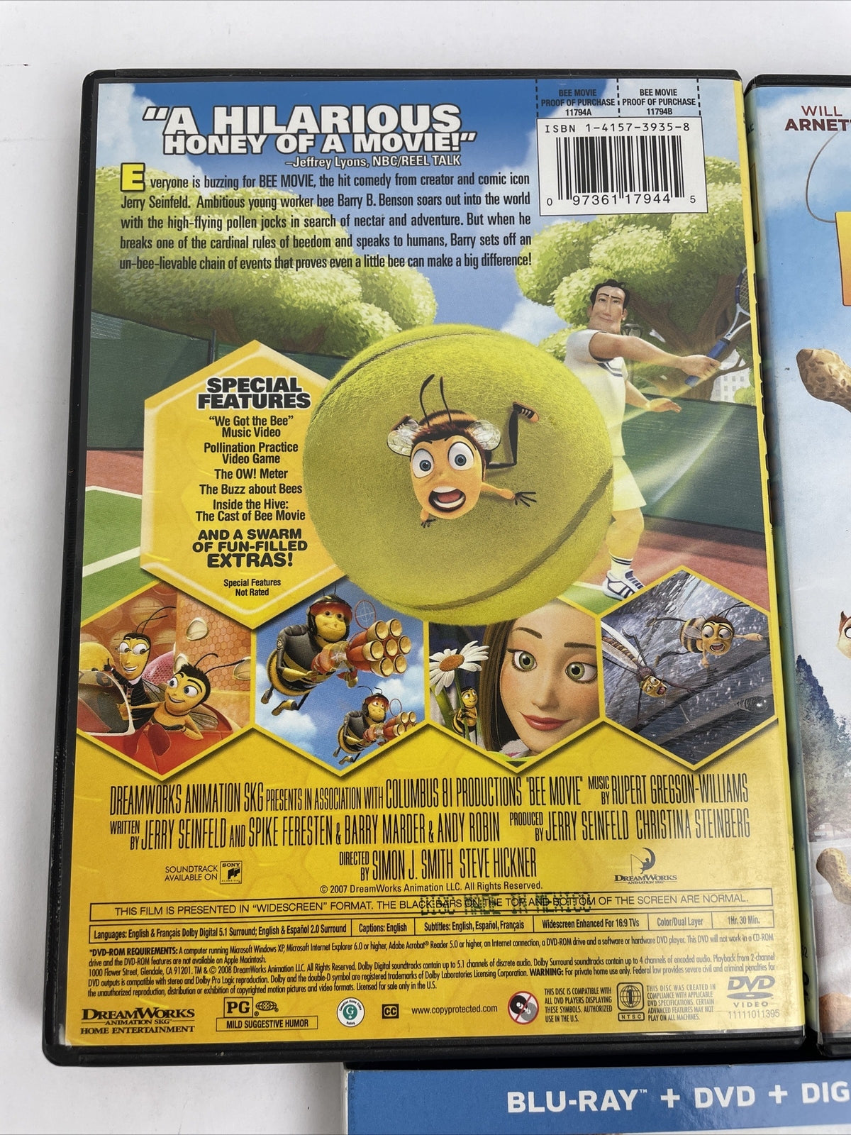 Lot of 3 Dreamworks DVD Movies Bee Movie, The Secret Lives of Pets, The Nut Job