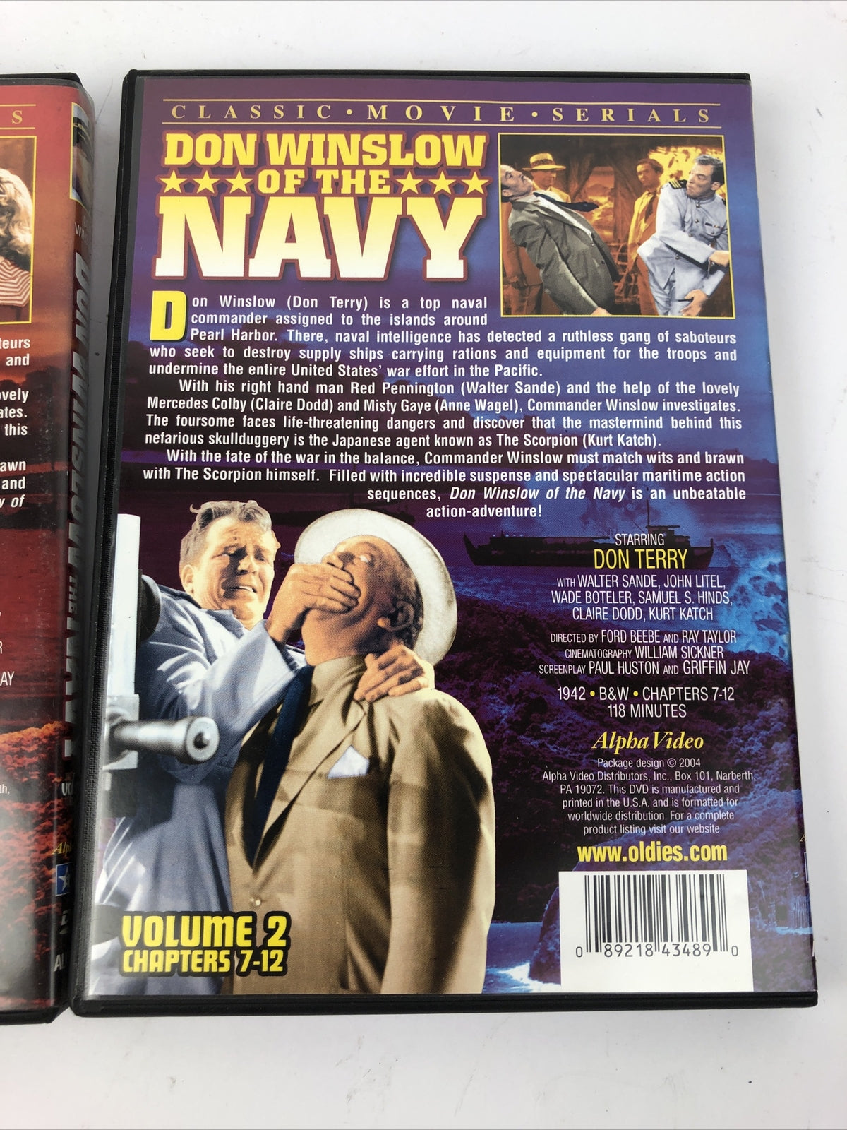 Don Winslow of the Navy 1 & 2 (Chapters 1-12) 2 x DVD Ray Taylor (DIR) 1943