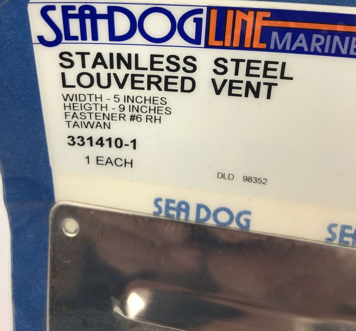NOS Sea-Dog Stainless Steel Louvered Vent - 5" x 9" 331410-1 UPC 035514331098