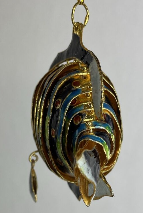 Beautiful Cloisonné Enamel Articulated Tropical Reef Fish Christmas Ornament